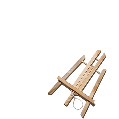 Small wooden easel, ideal for holding canvases during painting activities.