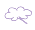 Outline of a rounded speech bubble in purple on a transparent background