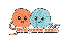 Animated GIF featuring Date in a Crate embroidery-themed stickers, with charming yarn ball characters, playful crafting puns, and colourful needlework-inspired designs.